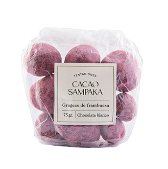 grageas de frambuesa en bolsa